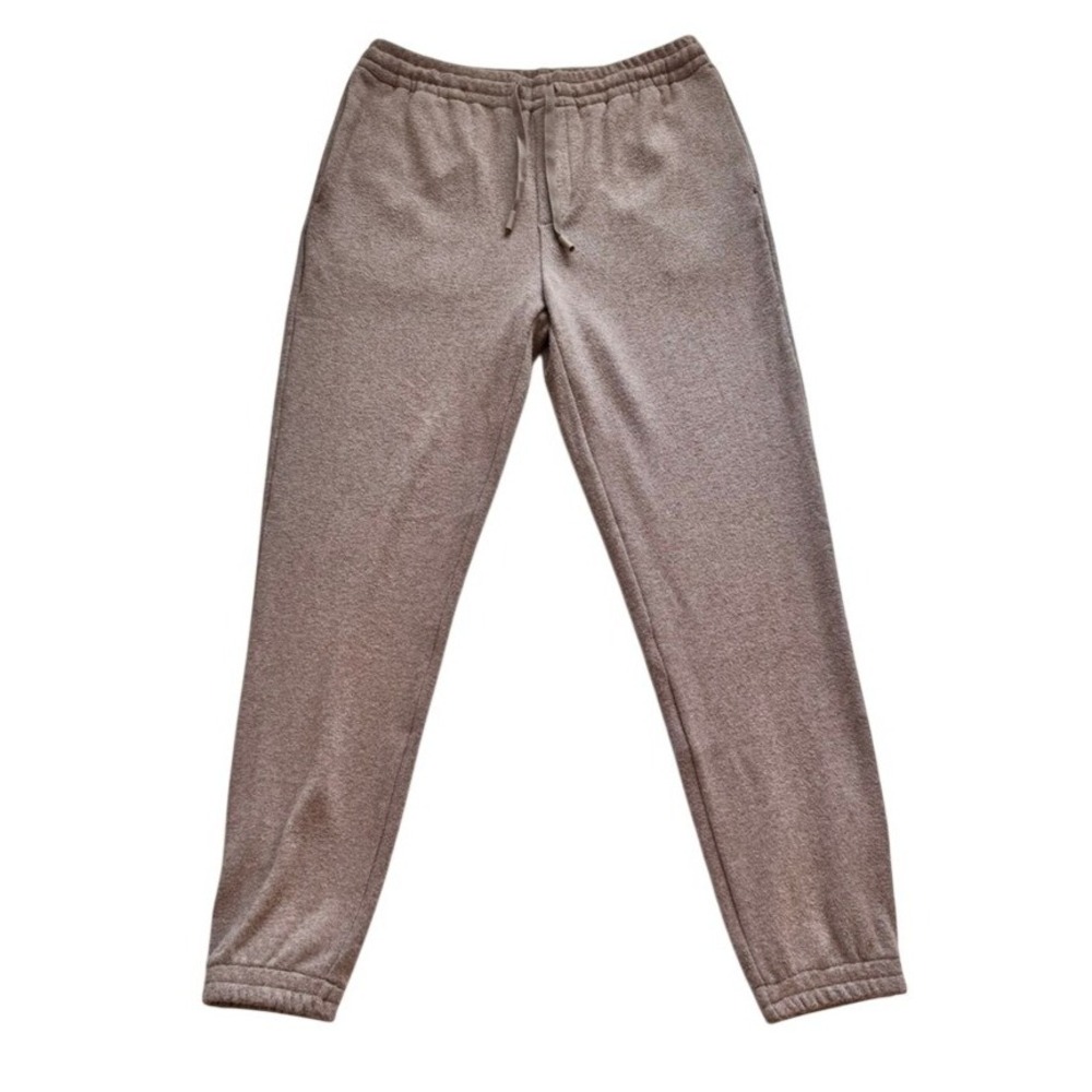 Zara Soft Knit Joggers Tan Brown Heathered Drawstring Lounge Pants Size Medium